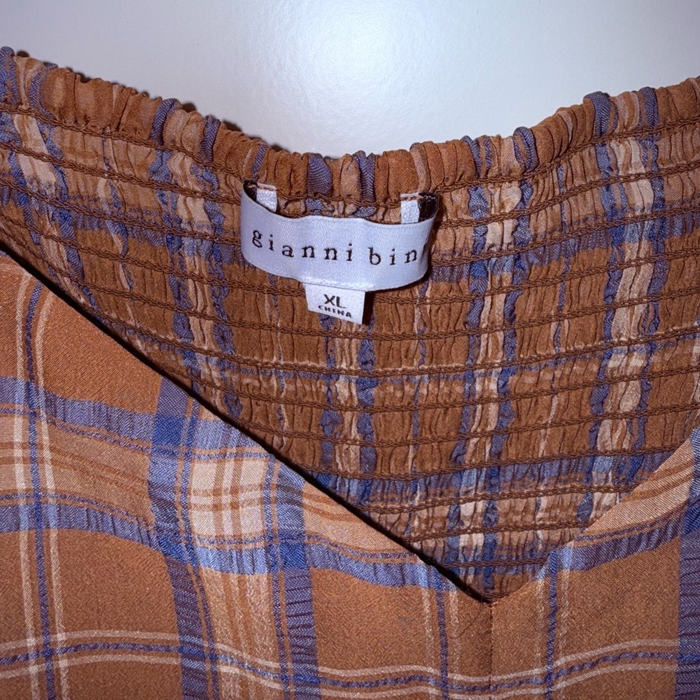 Gianni Bini Plaid Brown and Blue Dress— Bought from Dillards - Picture 4 of 9